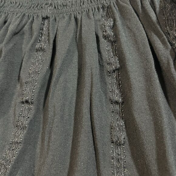 Ralph Lauren Smocked Off-Shoulder Black Blouse Cotton Modal M Women’s Top Medium - Picture 5 of 9